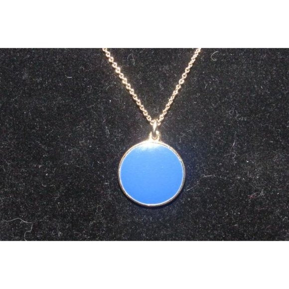 Kate Spade Blue Enamel & Gold Pendant and Necklace