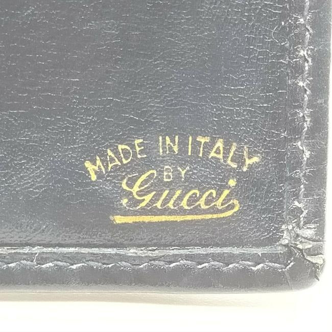 Gucci Navy Guccissima Horse Bit Leather Wallet