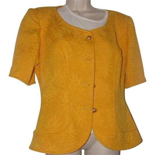 Emanuel Ungaro Yellow With Floral Print Vintage Blazer