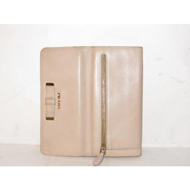 Prada Pale Pink Nude Leather Wallet