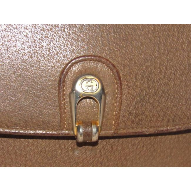 Gucci Vintage Brown Leather With Black Flecks Shoulder Bag