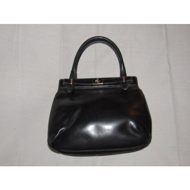 Gucci Vintage Buttery Soft Black Leather Satchel