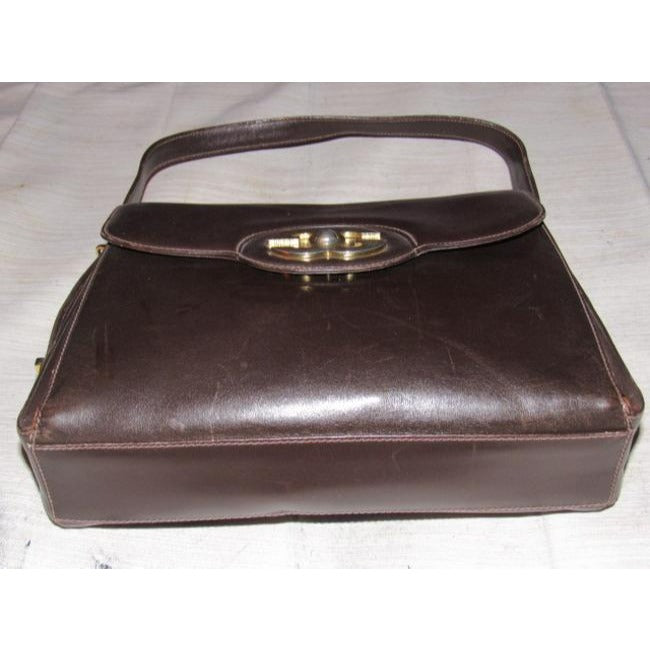 Gucci Vintage Rich Brown Leather Satchel