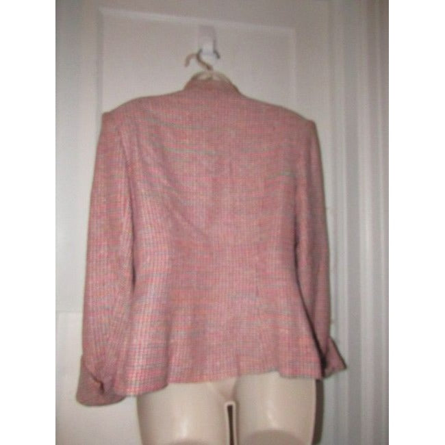 Dior Pink Turquoise Red And White Tweed Vintage Blazer