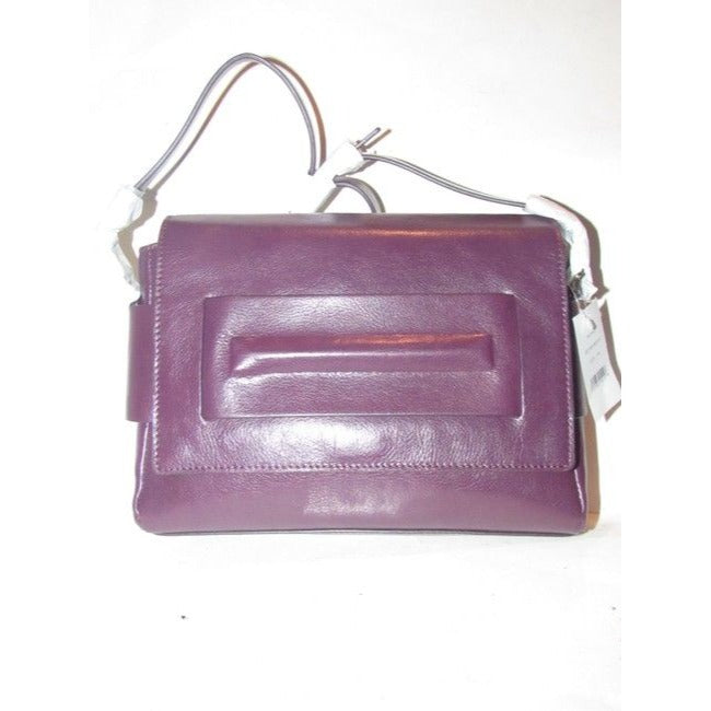 Halston Boysenberry Leather Two-Way Cross Body Bag