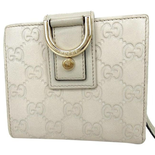 Gucci White G Print Abbey D Ring Wallet