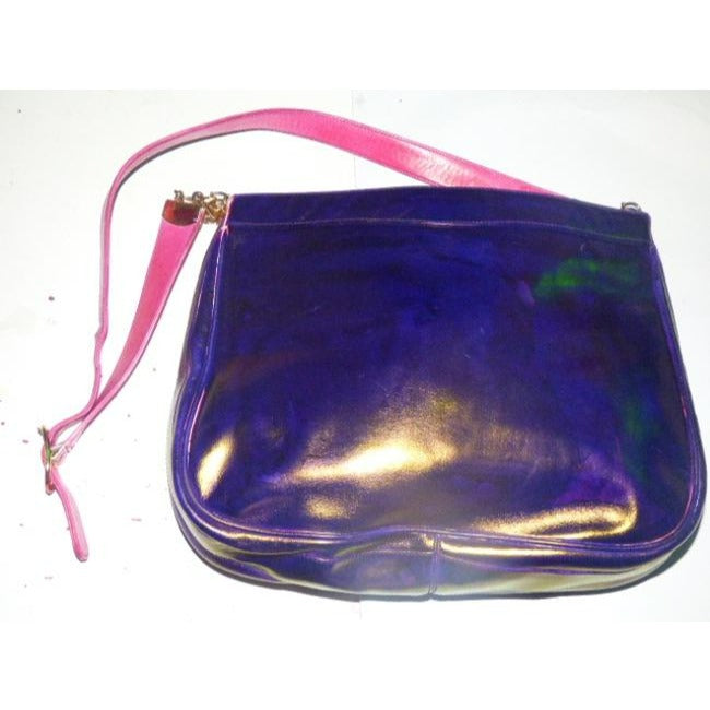 Gucci Vintage Pink And Purple Leather Glossy Shoulder Bag