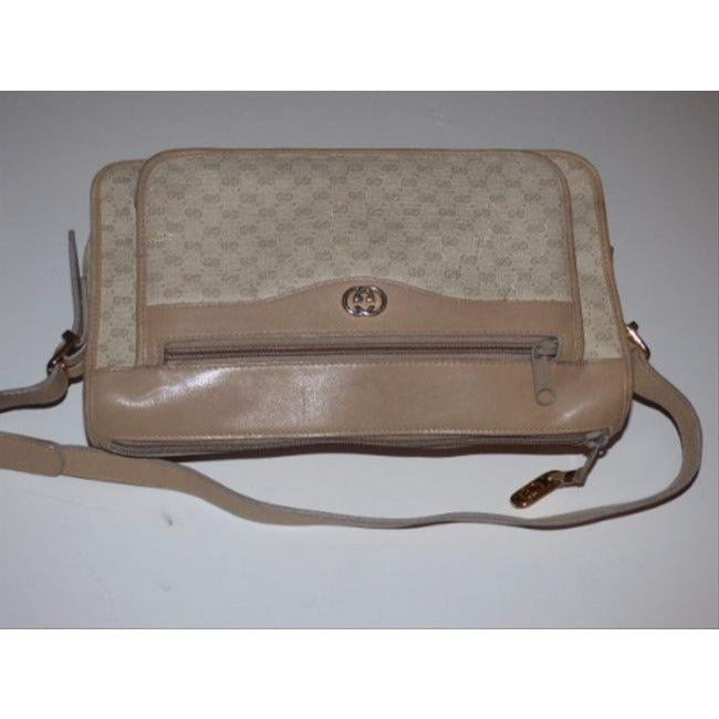 Gucci Gg Supreme Shoulder Messenger Guccissima Canvas Leather Taupe Micro G Logo