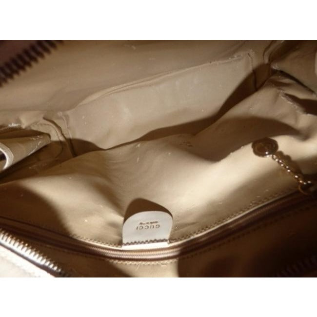 Gucci Vintage Ivory Patent Leather Satchel