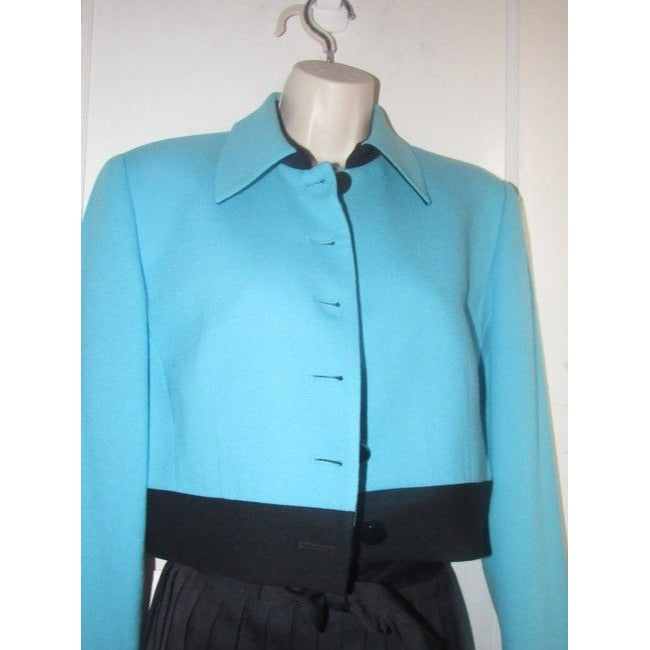 Dior Turquoise Blue And Black Wool Blazer