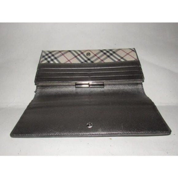 Burberry Nova Check & Pewter Leather XL Wallet