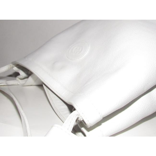 Gucci Vintage White Textured Leather Cross Body Bag