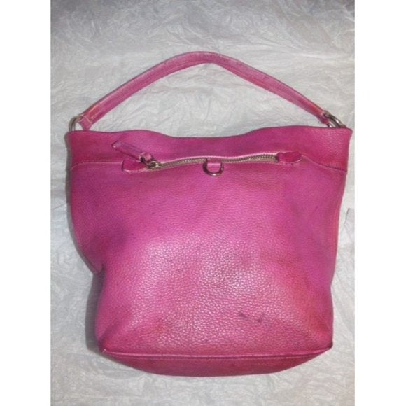 RETRO-Prada Vintage Dark Pink Textured Leather Large Hobo Bag