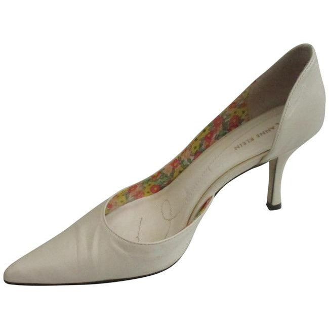 Anne Klein Cream Pointed Toe D Orsay Heels Pumps Size Us