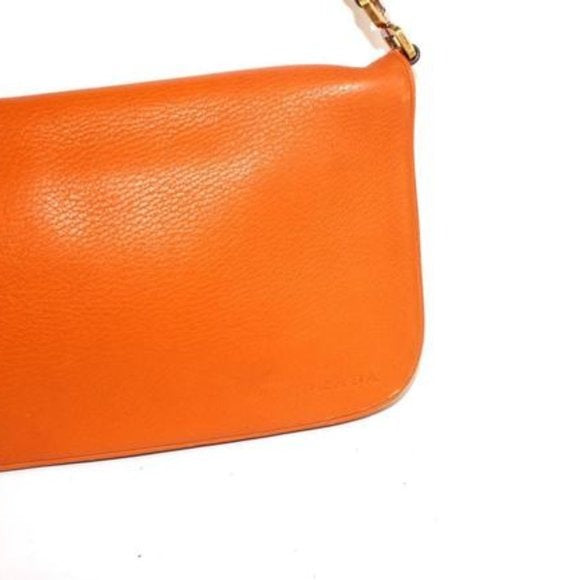 Prada Orange Leather Messenger Bag with a Canvas Strap