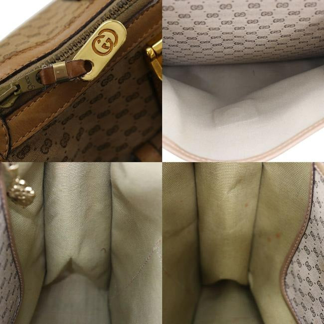 Gucci Bamboo Buckle Top Handle Bag Xl Vintage Micro Guccissima Logo Print With Front Pocket Brown