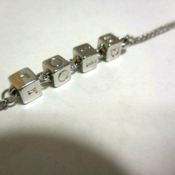 Dior Silver/Crystal Lariat Style Charm Necklace