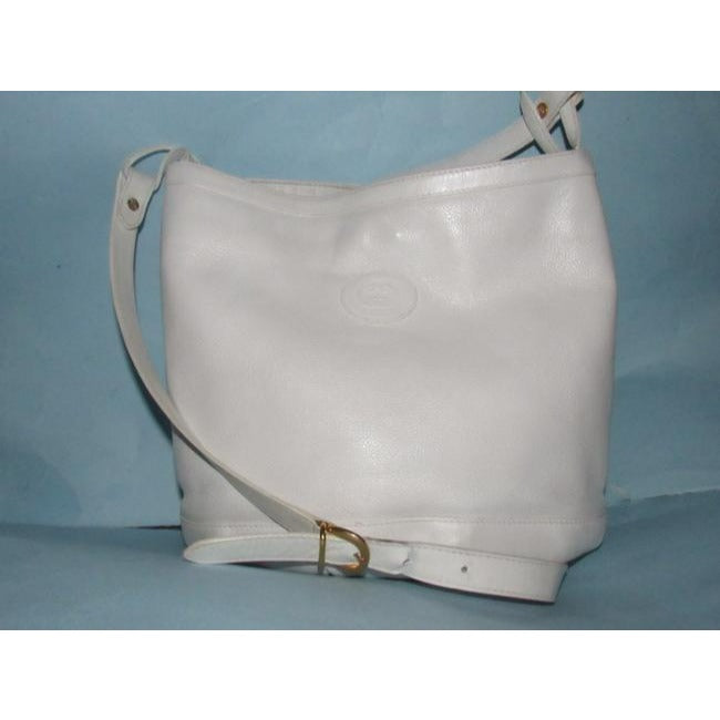 Gucci Vintage White Textured Leather Cross Body Bag