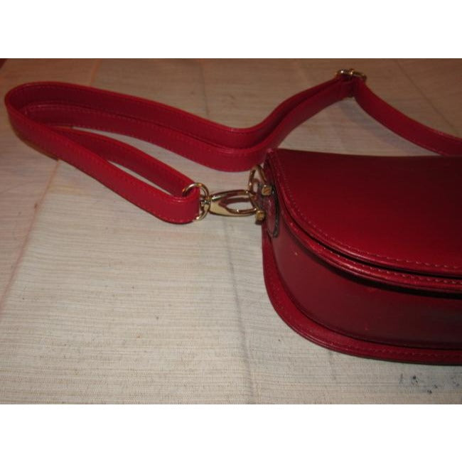 Gucci Vintage Red Leather Shoulder Bag