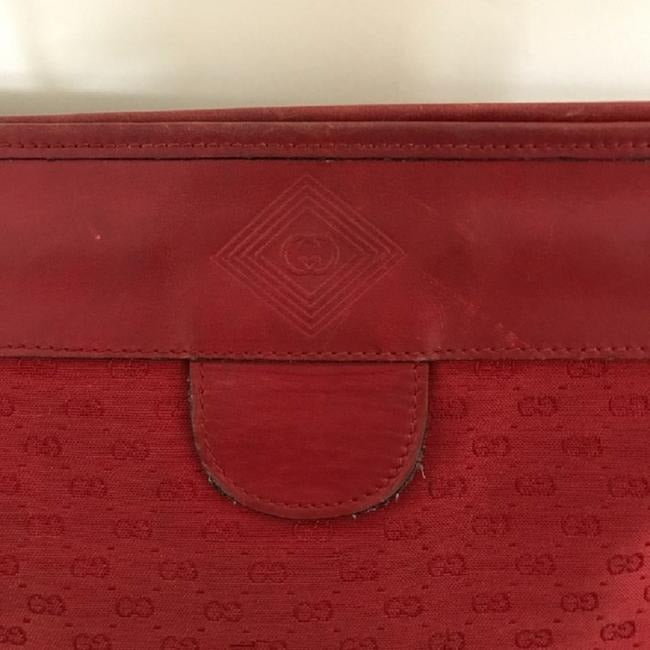 Gucci Vintage Red Gg Canvas Cross Body Clutch