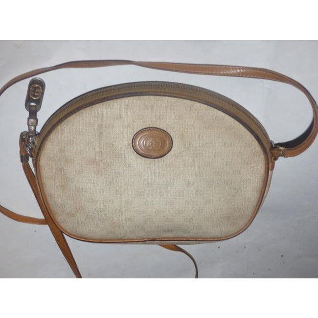 ON SALE! Gucci Camel On Ivory Micro Guccissima Print Crossbody