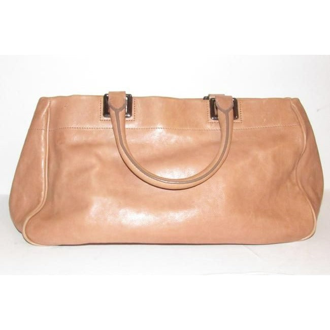 Prada Way Top Handle Nude Pink Leather Satchel