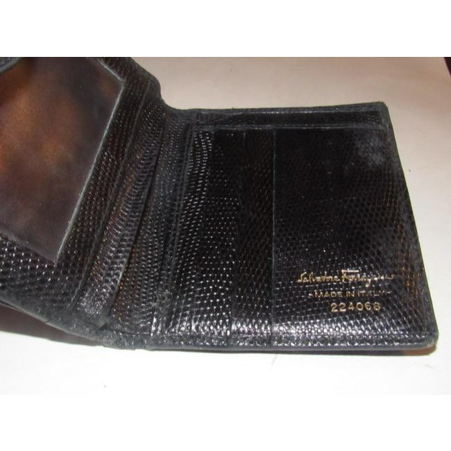 Salvatore Ferragamo Blue Textured Leather Vintage Wallet