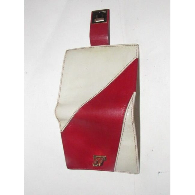 Salvatore Ferragamo Red And White Leather Vintage Wallet