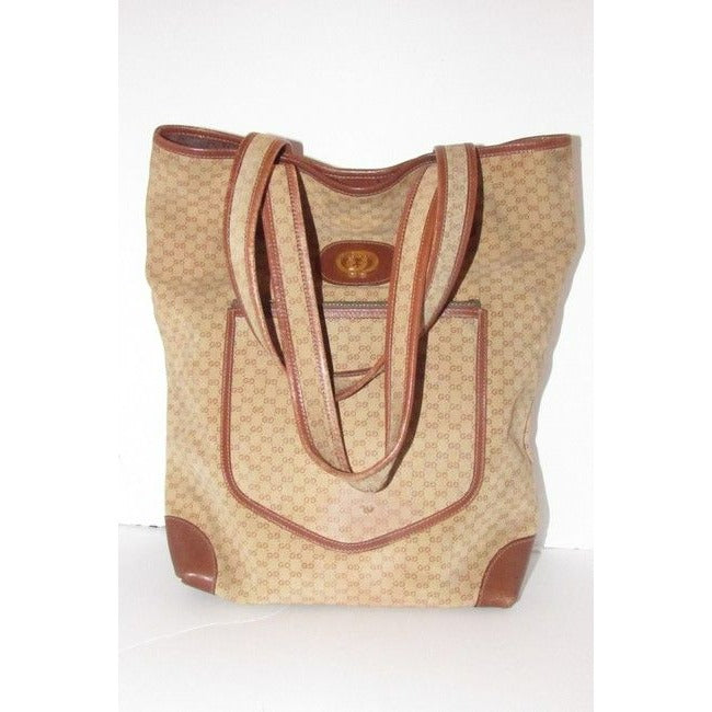 Gucci Micro Guccissima Print Suede Leather Shades Of Brown Tote