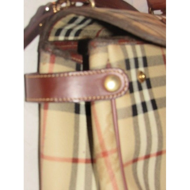 Burberry Two Way Top Handle Satchelcross Body Or Shoulder Purse British Tan Leatherhaymarket Nova Ch