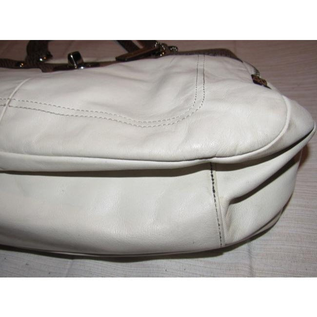 Coach Vintage Pursesdesigner Purses Ivory Buttery Soft Leather And Brown Snakeskin Embossed Leather