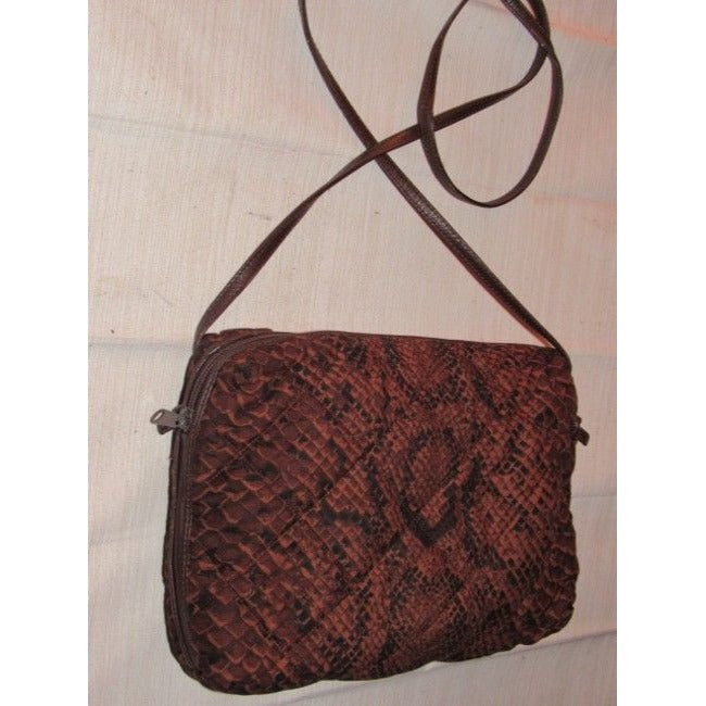 Bottega Veneta Snakeskin Print Silk & Leather Satchel