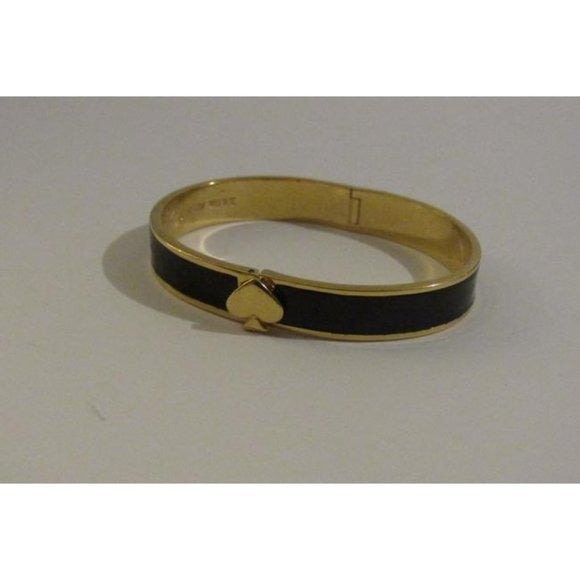 Kate Spade Black Enamel Gold Clamper Style Bangle