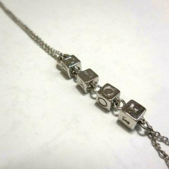 Dior Silver/Crystal Lariat Style Charm Necklace