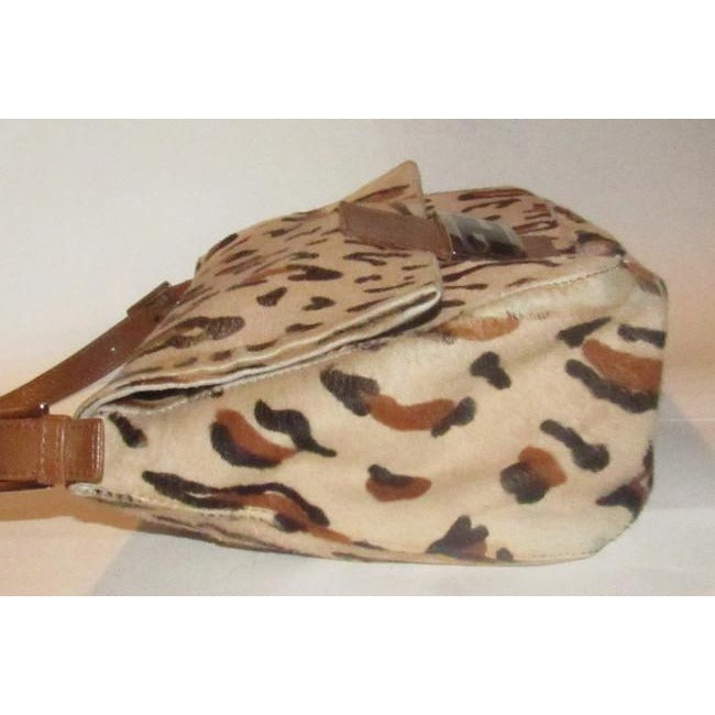 Fendi Mamma Zucco Purse Leopard Print On Pony Hair And Leather Shoulder Bag