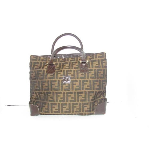 Fendi Top Handle Tobacco Zucca Print Canvas And Leather Satchel