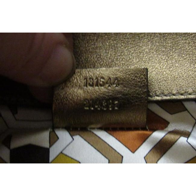 Gucci Romy W Accent Gold Pythongold Buckle Skin Leather Clutch