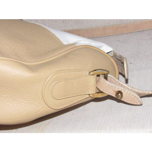 Gucci Vintage Pursesdesigner Purses White And Camel Leather Cross Body Bag