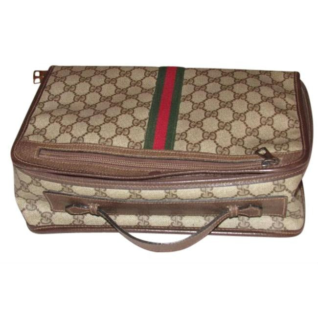 Gucci Ophidia Top Handle Tote Print With Redgreen Center Stripe Brown Guccissimaredgreen Leathercoat