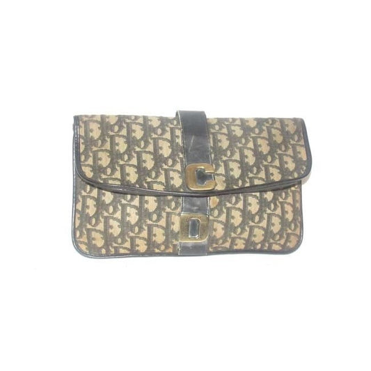 Dior Belt W Two Way Pursebelt Gold Cd Accentremovable Strap Blackgrey Trotter Print Leather And Canv