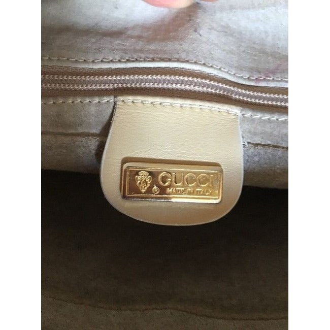 Gucci Vintage Pursesdesigner Purses White And Camel Leather Cross Body Bag