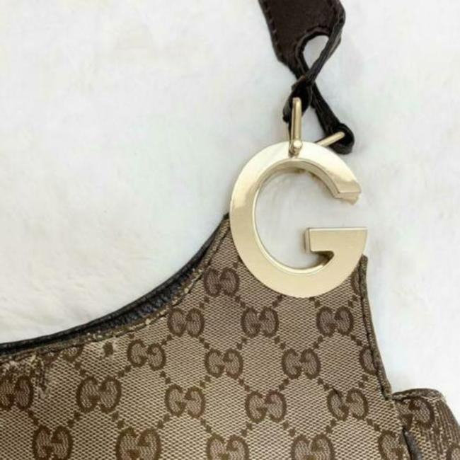 Gucci Shoulder Brown Guccissima Print Canvas And Leather Hobo Bag