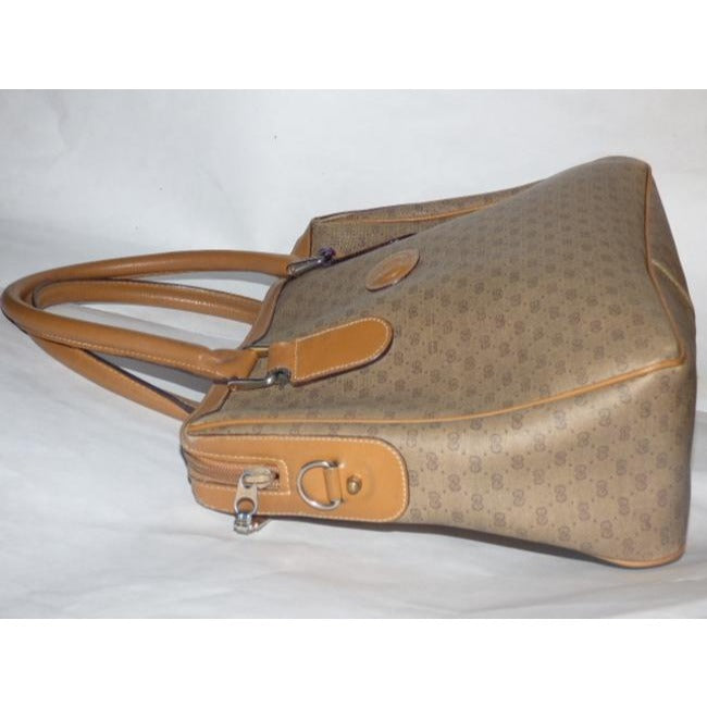 Gucci Boston Xl Two Style Purse Brown Patent Gg Canvas Satchel