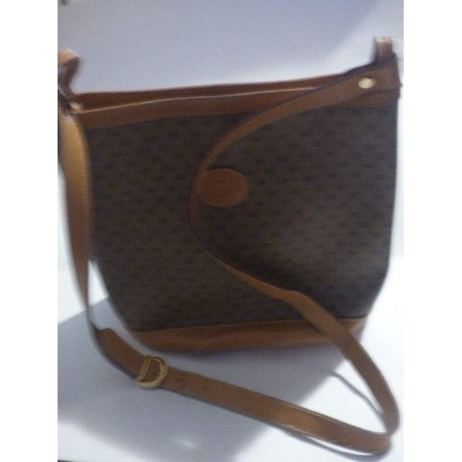 Gucci Vintage Brown Small G Logo Coated Canvas And Leather Satchel