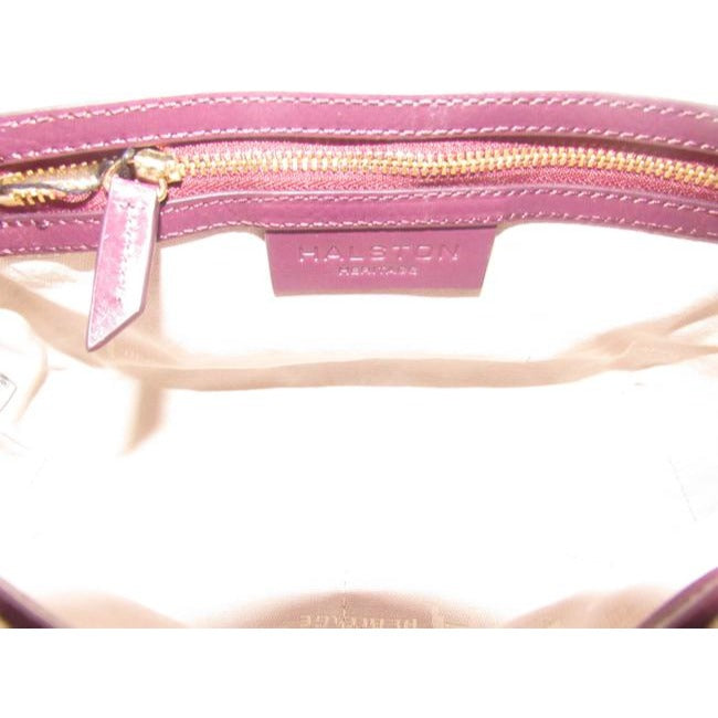 Halston Boysenberry Leather Two-Way Cross Body Bag