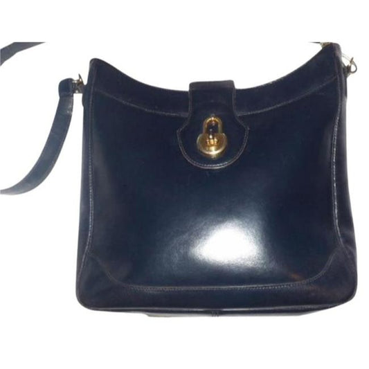 Gucci Designer Purses Navy Blue Leather Hobo Bag