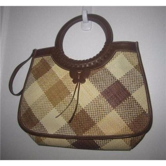 Etienne Aigner Vintage Tan Camel Wicker 2-Way