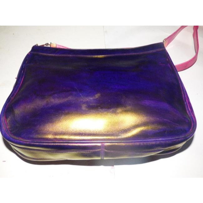 Gucci Vintage Pink And Purple Leather Glossy Shoulder Bag