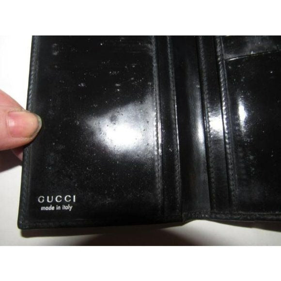 Tom Ford era Gucci Black Patent Horsebit Bi-fold