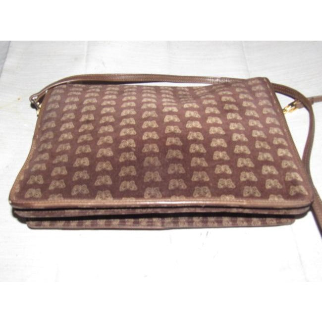 Bottega Veneta Vintage Pursesdesigner Purses Embossed Pink Butterfly Print On Brown Suede And Brown